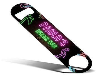 Neon Bar Blade Bottle Opener – Personalized Bar Tool, Man Cave Decor