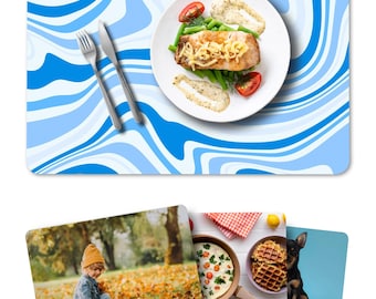 Personalized XL Photo Placemat 270x350mm, Custom Print, Heat Resistant, Waterproof, Non-Slip Cork Base