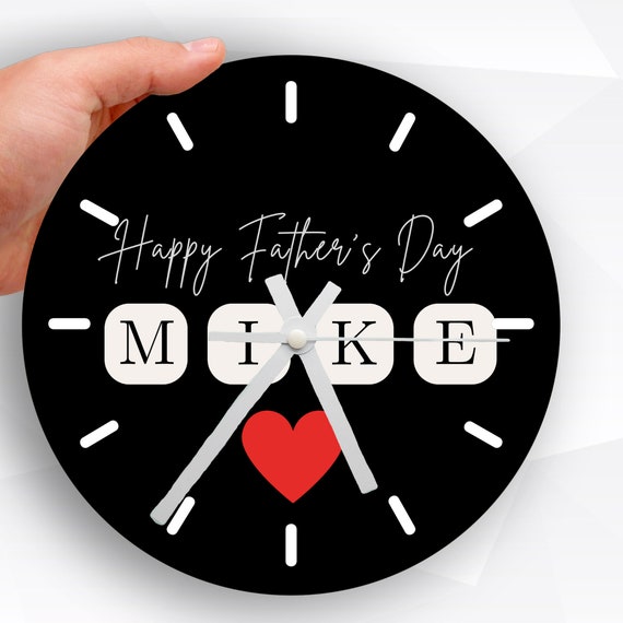 Personalisierte Glasuhr, Vatertagsdesign, individuell bedruckte