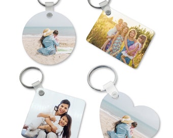 Personalised Photo Keyring Any Picture Custom Keychain Double Single Side Print, Keepsake, Wedding, Birthday, Dogs, Pets, Cats