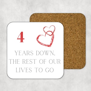 Personalised Anniversary Together Forever Coaster - Couples Romantic Valentines Day - His & Hers, For Him, For Her Gift