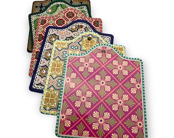 Moroccan Ceramic Trivet: Heat-Resistant Cork-Backed Pot Holder