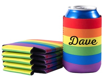 Personalized LGBT Pride Can Cooler: Foam Insulated Drink Holder