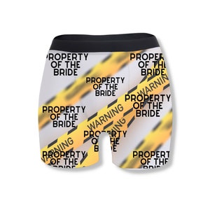Property Of The Bride Personalised Boxers Briefs Men&#39;s Custom Underwear, Gift For Him, Husband, Boyfriend, Wedding Gift