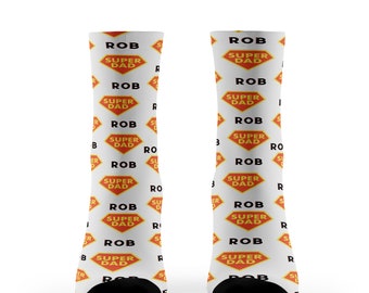 Super Dad Hand-Printed Socks - One Size Fits All - Super Soft and Comfortable