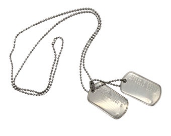 Steven Rogers &#39;America&#39;  WWII Style Military Army Dog Tags - Stainless Steel - Ball Chain Included - Costume Cosplay Prop Replica