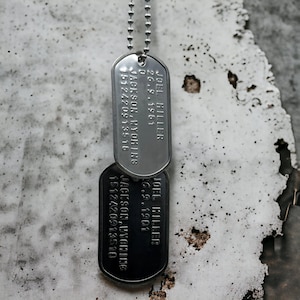 OLD TIMER Dog Tag Necklace Set - Prop Replica - Stainless Steel  - Chain Included