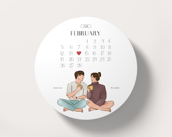 Personalized Valentine’s Ceramic Coaster: Photo Printed Round Gift, High Gloss Finish