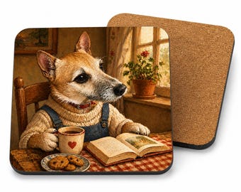 Personalised Pet Portrait Coasters, Custom Dog Cat Photo Coaster, Pet Memorial Gift, Custom Pet Lover Gift, Cork Back Square Coasters