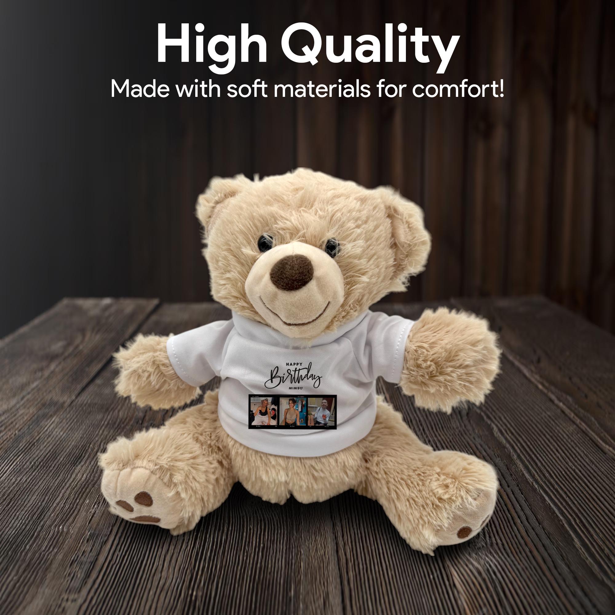 Personalized Photo Teddy Bear - Custom Name Plush Birthday Keepsake ...