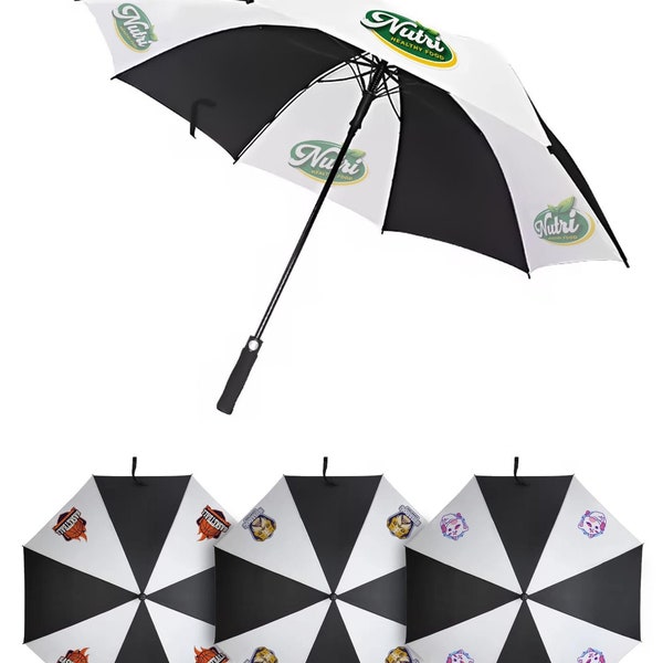 PERSONALISED Umbrella with Photo or Logo - Custom Lightweight All-Weather Rain Gear, Durable UK Made, Unique Gift Idea