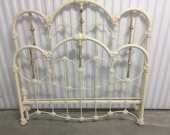 French Country Vintage FULL Iron Bed