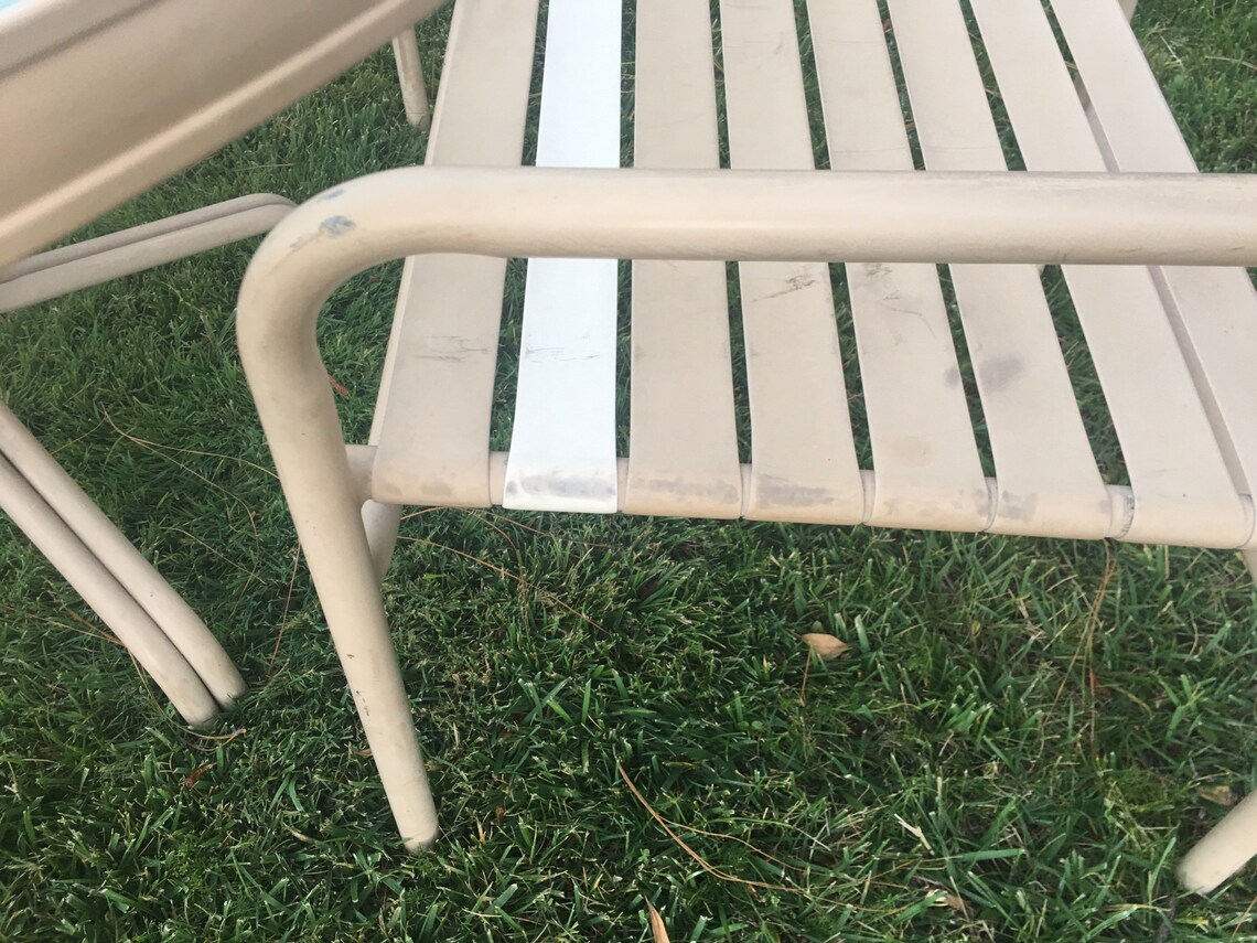 Vintage Brown Jordan Vinyl Strap Patio Set Etsy