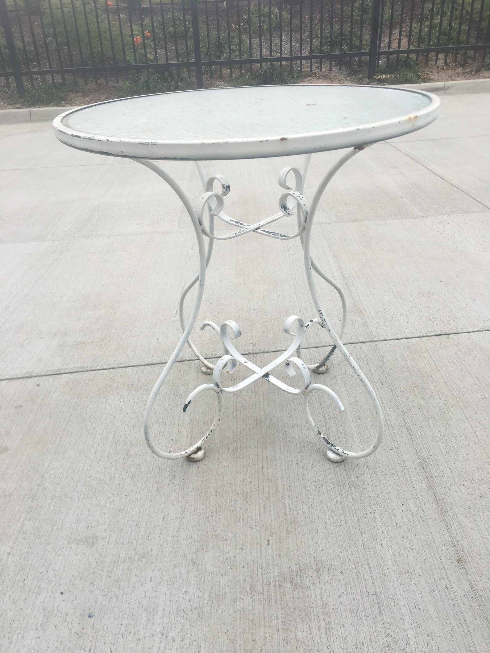 Vintage French Wrought Iron Round Patio Table 281/2 Etsy