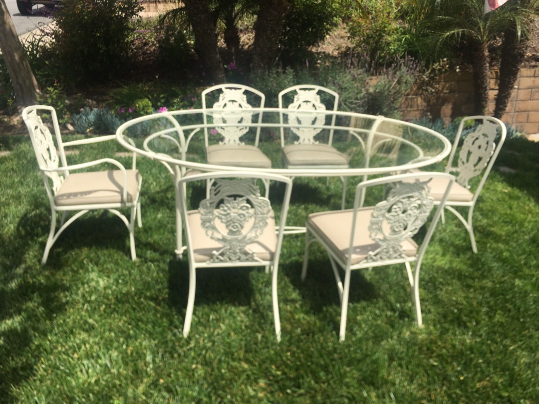 Vintage Cast Aluminum Patio Set Etsy