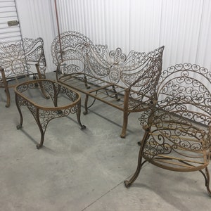 Hand made 1950s Intricate Butterfly patio set