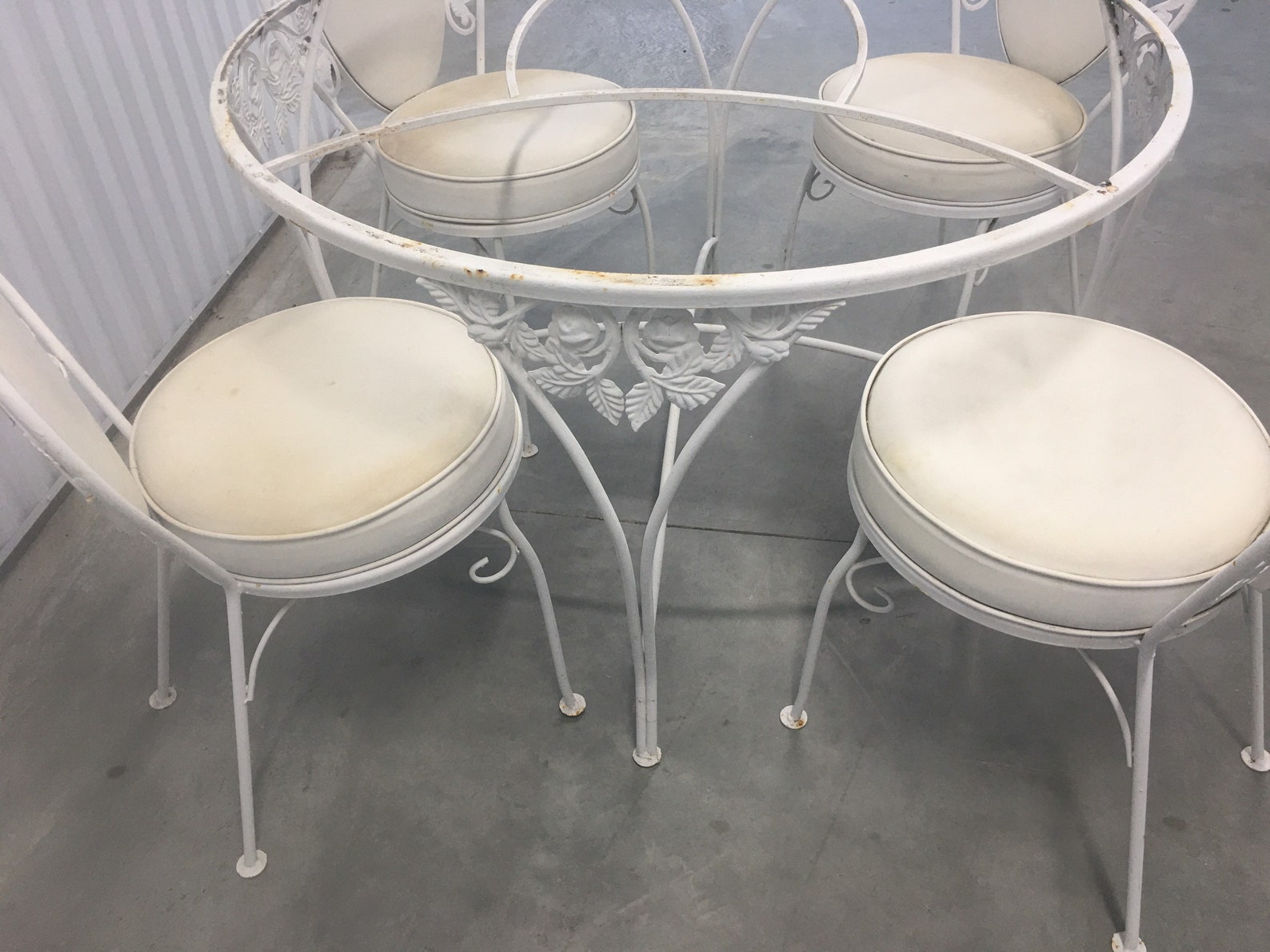 Vintage 1960's Woodard Chantilly Rose Patio Dining Set Etsy