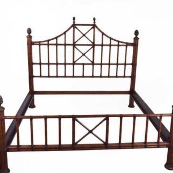 Beautiful Leather Wrapped Bamboo King Bed