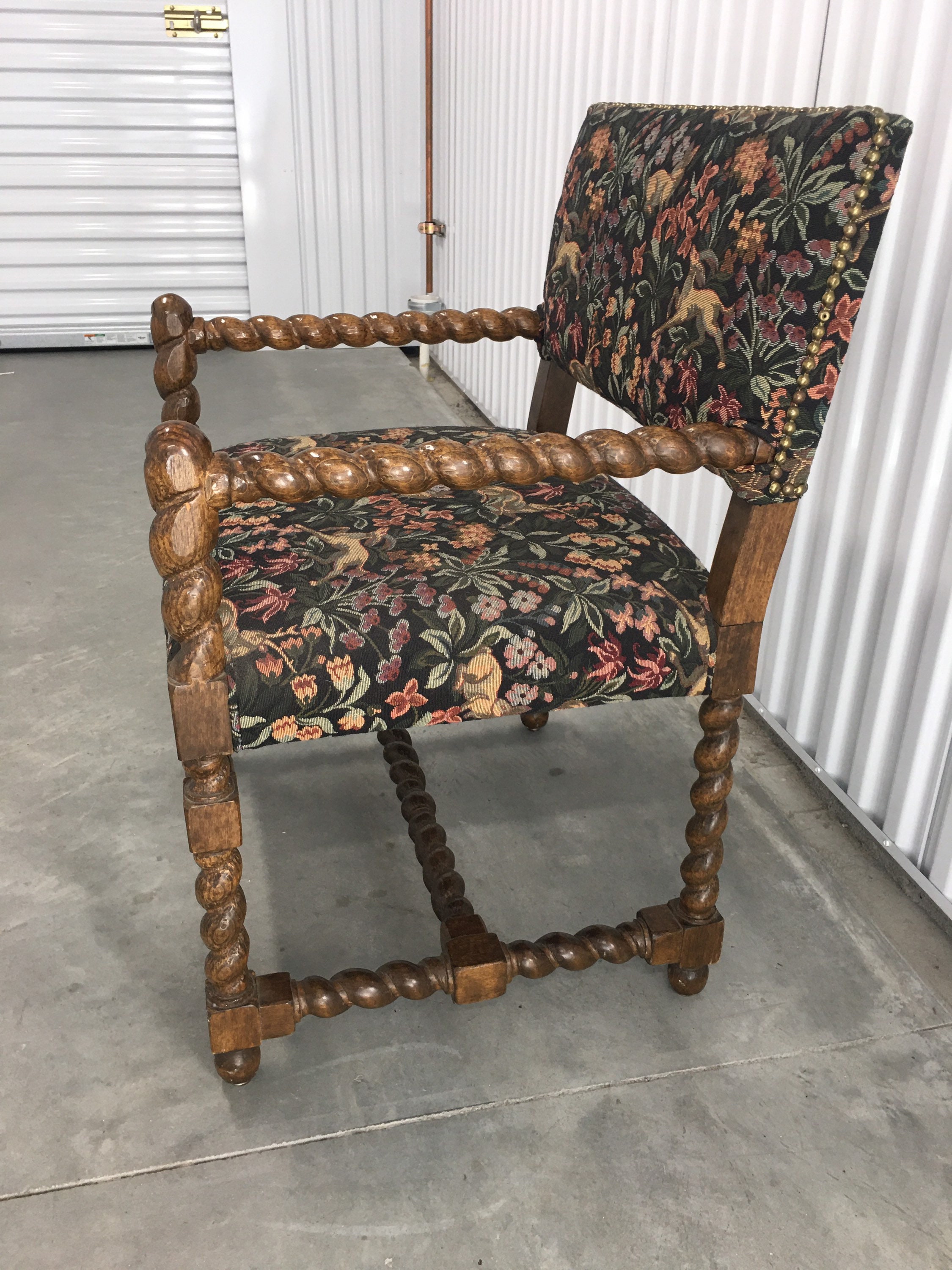 Antique Oak Barley Twist Chair Etsy
