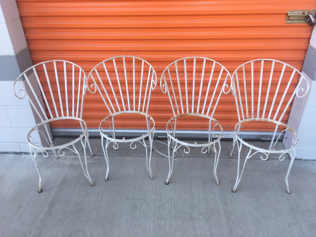 Vintage Wrought Iron Patio Chairs Vintage Patio Chairs White Metal