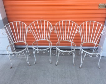 Vintage Woodard Wrought Iron patio chairs-