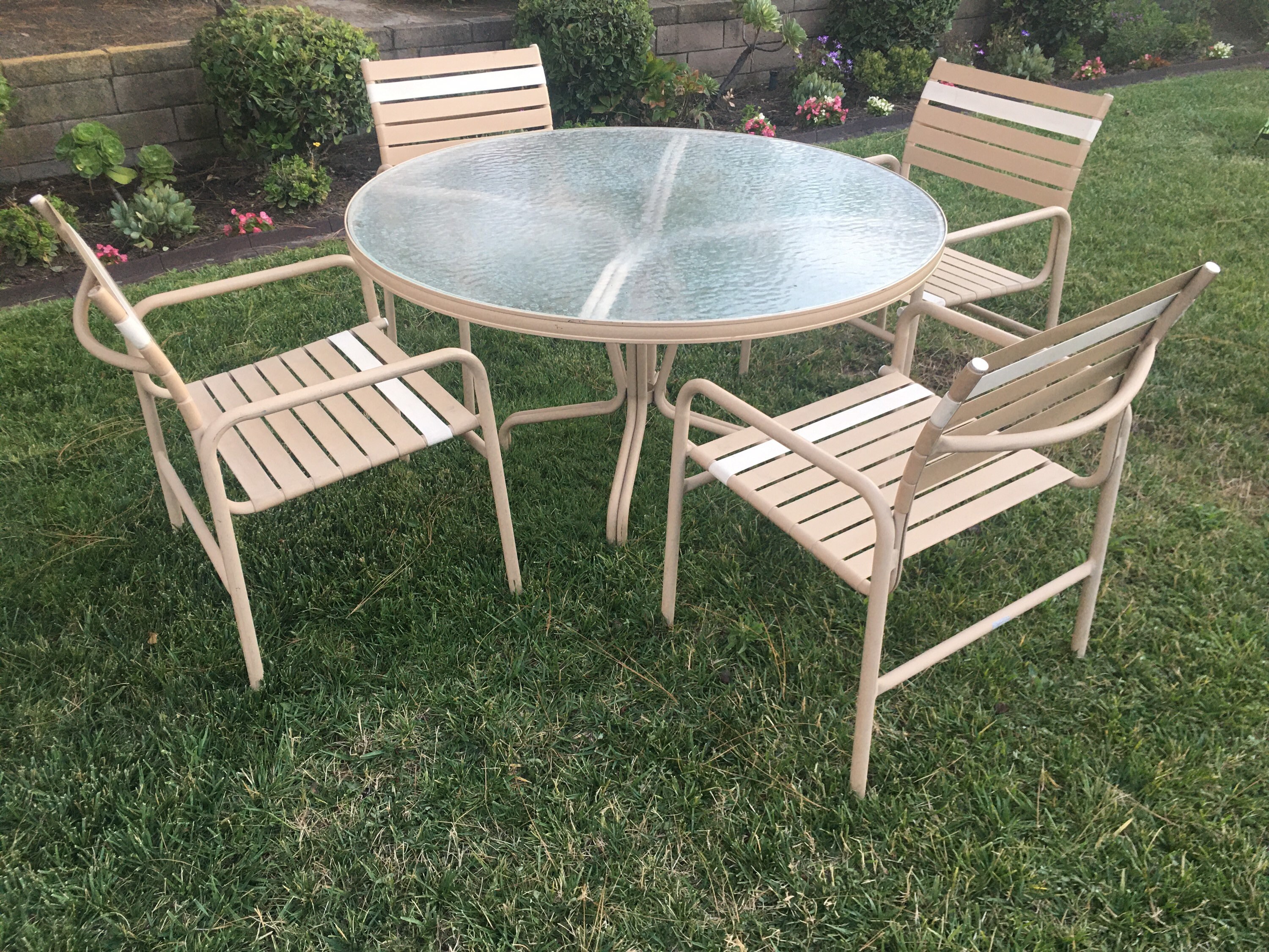 Vintage Brown Jordan Vinyl Strap Patio Set Etsy