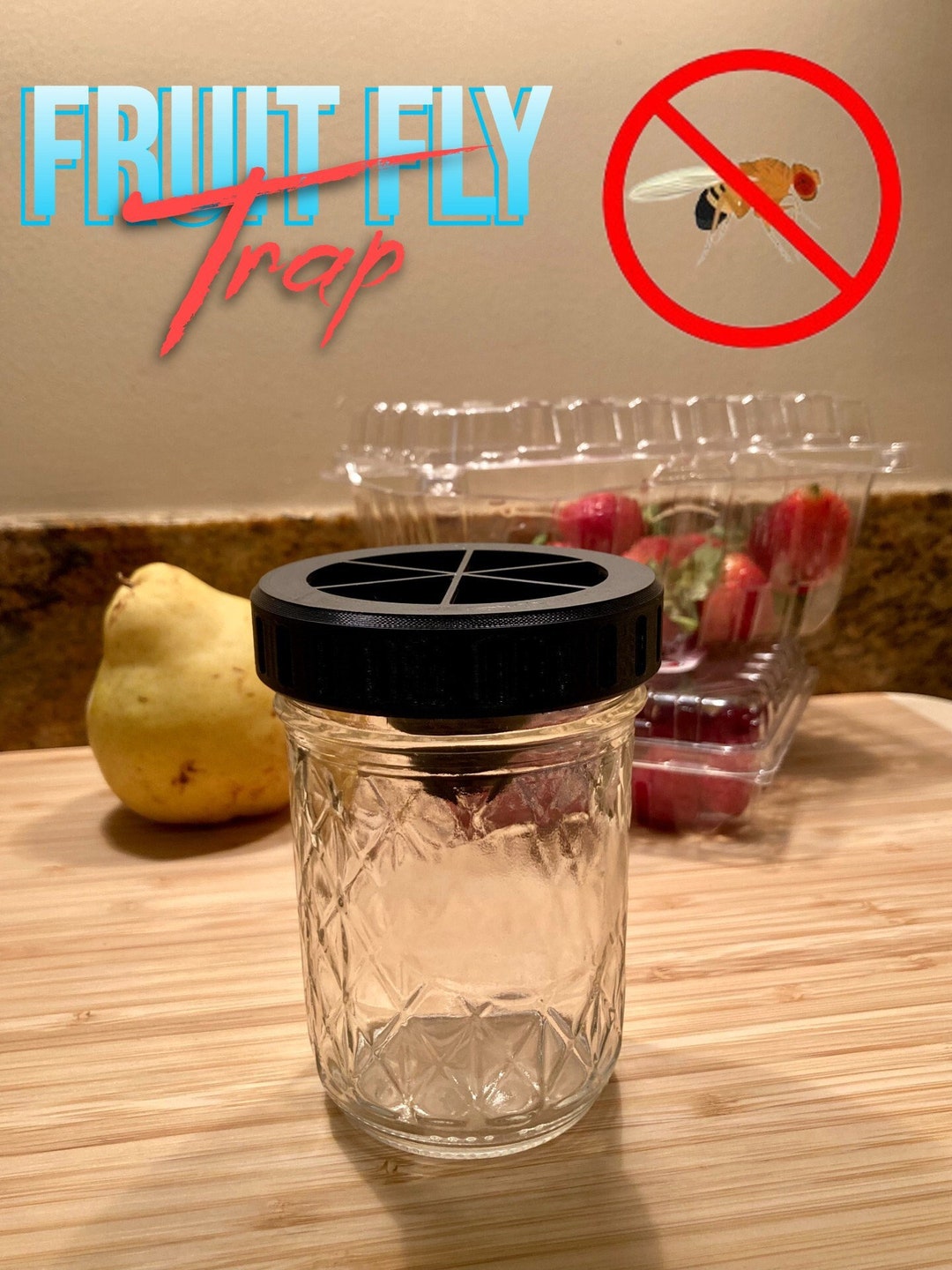 Fruit Fly Mason Jar Trap Fruit Fly Catcher Mason Jar Lid Kitchen