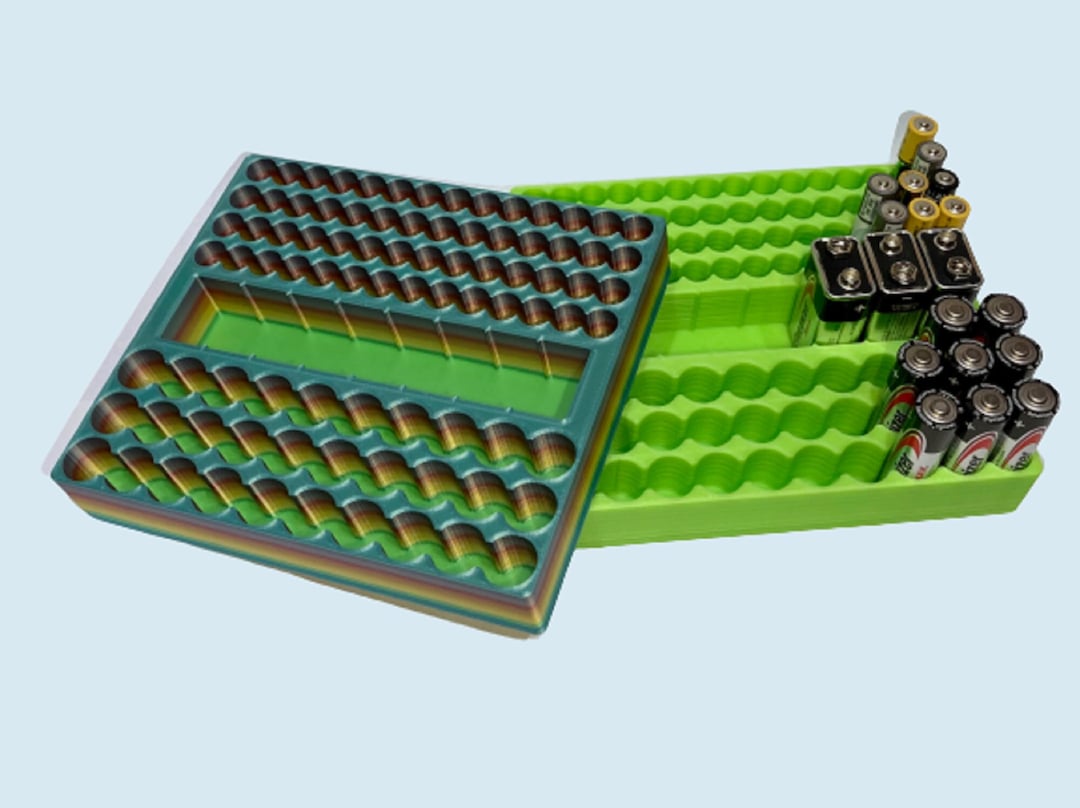 3D Printed Battery Organizer: High Capacity AA AAA 9V Storage - Etsy