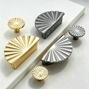 Personalized Semicircle Drawer pulls & Knobs Gold Cabinet hardware Laser engraving Unique Funky Cabinet Dresser Wardrobe Cupboard handles