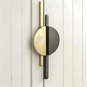 Semicircle Cabinet Pulls Brushed Gold & Matte Black Modern Wardrobe Door Handles Unique Symmetric Cupboard Hardware Funky Drawer Pulls