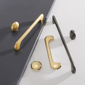Modern golden Door Knob Drawer Pulls Knobs Dresser Pull Handle Kitchen Cabinet Pulls Wardrobe Handles Cupboard Handle Furniture Hardware