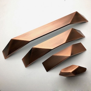 Brushed Copper Door Handles Drawer Pulls Handles Cabinet Handles Dresser Knobs Handles Closet Wardrobe Pulls Handles  Kitchen Pulls Hardware