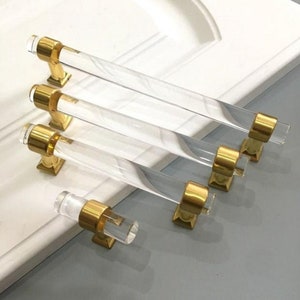 3.75&quot; 5&quot; 7.5&quot; Acrylic Crystal Door Knobs Drawer Pulls Handles Dresser Pull Handle Kitchen Cabinet Handle Closet Wardrobe Pulls 96 128 192mm