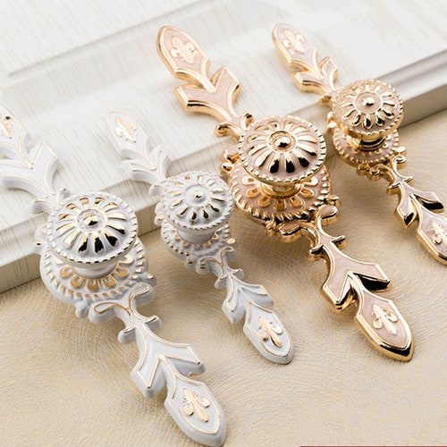 White Single Hole Knob Door Handle Drawer Pulls Handle Dresser Etsy