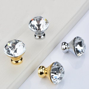 Crystal Single Hole Knob European Door Handles Dresser Knobs Drawer Handle Modern Kitchen Cabinet Handle Closet Handles Wardrobe Handles