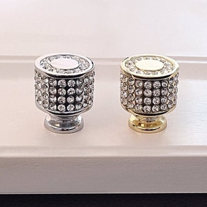Cylinder Crystal Knobs Pulls Modern Door Handles Gold Drawer pulls Dresser Knobs Handles Cabinet Handles Closet Wardrobe Pulls kitchen decor