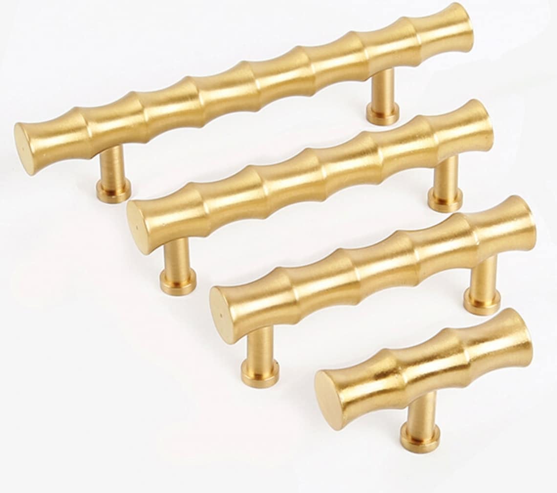 Brass Bamboo Door Handles Cupboard Handles Drawer Pulls Knobs Handle Dresser Knobs
