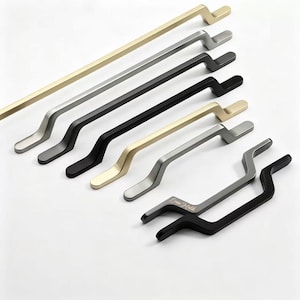 Long Cabinet Pulls Black Drawer Handles Gold Modern Kitchen dresser Hardware Wardrobe Pull Personalized Engraving Funky Furniture Hardware