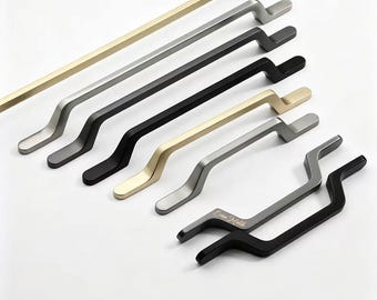 Tiradores largos para armarios, tiradores negros para cajones, herrajes dorados modernos para cómodas de cocina, tiradores para armarios, herrajes personalizados y originales para muebles.