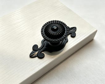 Tiradores de cajones y pomos negros para armarios, placas decorativas, pomos vintage para cómodas, pomos de puerta originales, herrajes para armarios, decoración personalizada para el hogar.