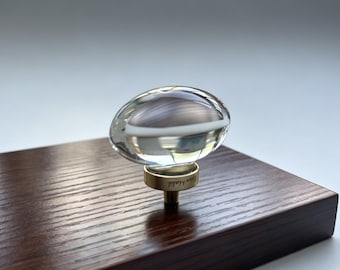 Tiradores de cajones de acrílico transparente, tiradores de armario de cristal, tiradores de armario originales con base de latón, pomos de cómoda personalizados para decoración de muebles, grabables.