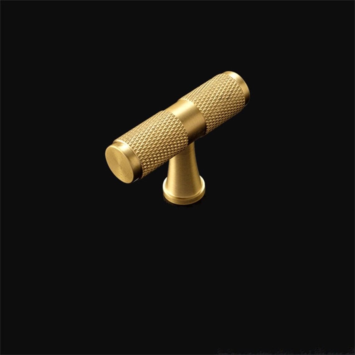 Brass Door Handles Cupboard Knurled T Bar Handle Drawer Pulls Etsy