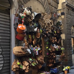 Florence Italy outdoor store front in old town. Digital image