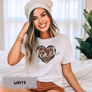 Leopard Heart Teacher T-Shirt, Trendy Teacher Appreciation Gift