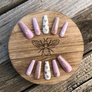Disney Minnie Mouse Rose Gold Glitter Press On Nails