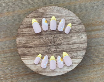 Sunflower Daisy Cottagecore Press On Nails