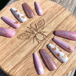 Disney Minnie Mouse Rose Gold Glitter Press on Nails - Etsy