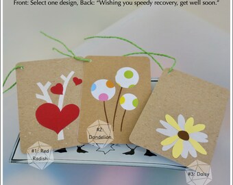 Handmade Get Well Soon Gift Tag, Speedy Recovery Wishes, Thoughtful Gift, Encouragement Gift, Handcrafted Gift