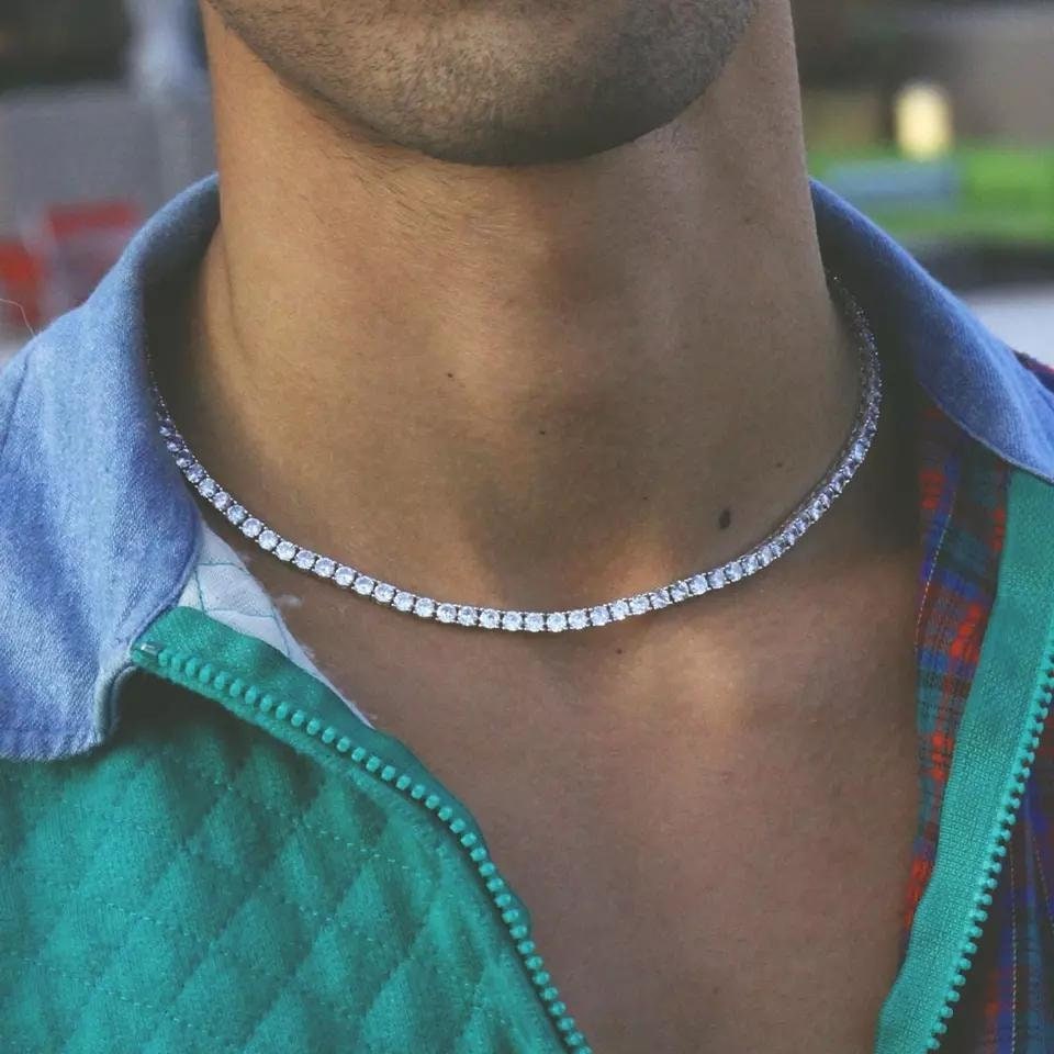 18k Gold Diamond Tennis Chain Necklace 