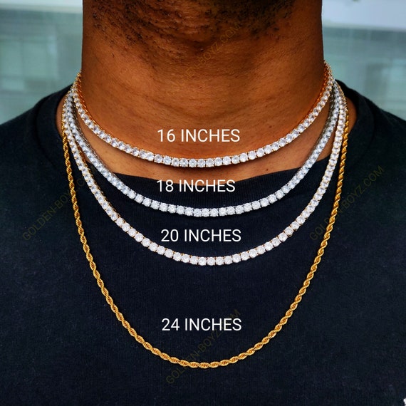 PREMIUM 3mm 4mm 16 18 20 22 Inch White Gold Plated CZ Tennis Chain Necklace